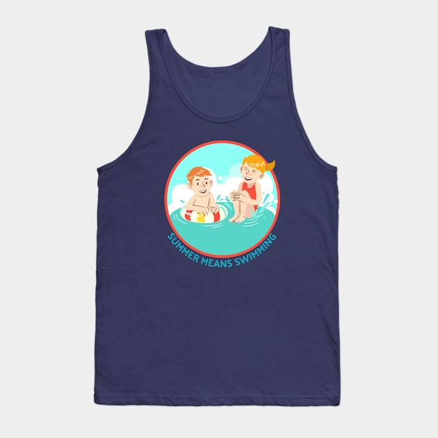 Summer Means Swimming Tank Top by MONMON-75